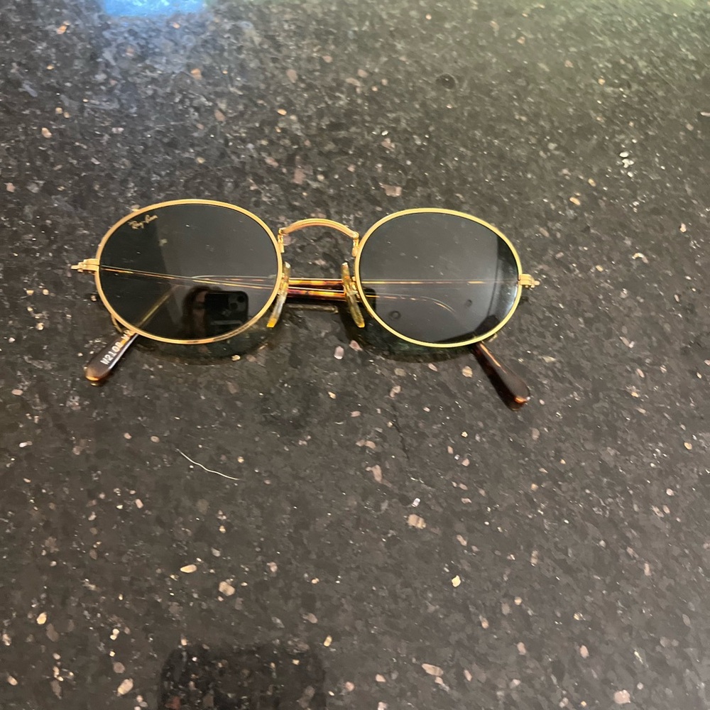 Ray-Ban Gold Frame Sunglasses with Dark Lenses